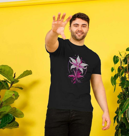 Men's ghost orchid design organic cotton t-shirt - Premium Eco Chic Printed T-shirt from Eco Threadz - Just £20! Shop now at Eco Threadz
