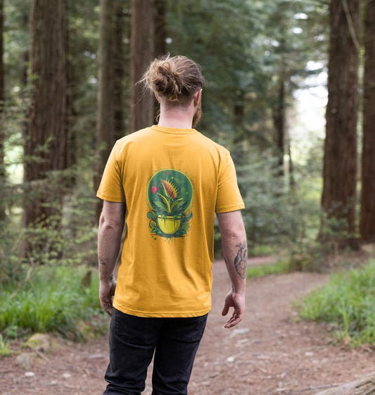 Men's venus flytrap back design organic cotton t-shirt