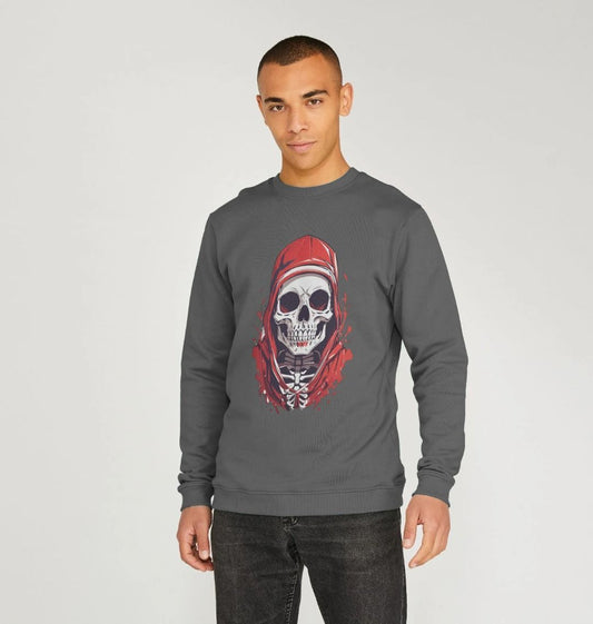 Men's Skeleton Design Organic Cotton Sweater - Premium Eco Chic Printed Sweater from Eco Threadz - Just £35! Shop now at Eco Threadz