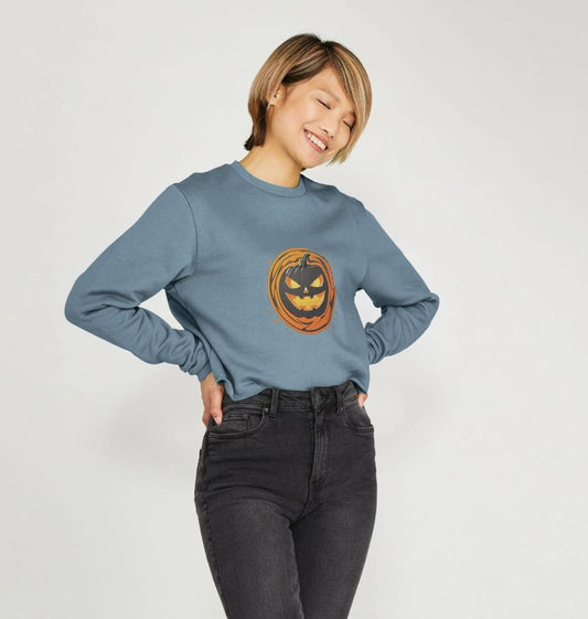 Women's pumpkin design organic cotton boxy jumper