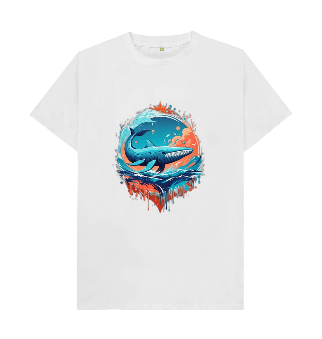 Men's blue whale design organic cotton t-shirt - Premium Eco Chic Printed T-shirt from Eco Threadz - Just £20! Shop now at Eco Threadz