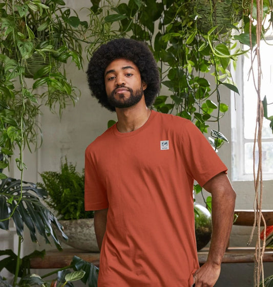 Men's wood's cycad back design organic cotton t-shirt