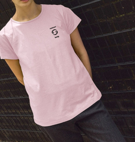Women's cancer design crew neck organic cotton t-shirt - Premium Eco Chic Printed T-shirt from Eco Threadz - Just £19! Shop now at Eco Threadz