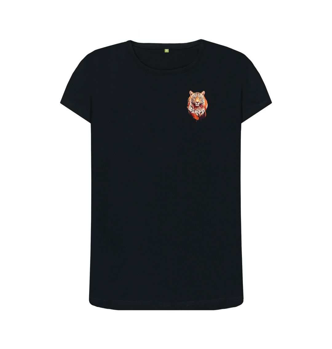 Women's leopard design crew neck organic cotton t-shirt - Premium Eco Chic Printed T-shirt from Eco Threadz - Just £20! Shop now at Eco Threadz