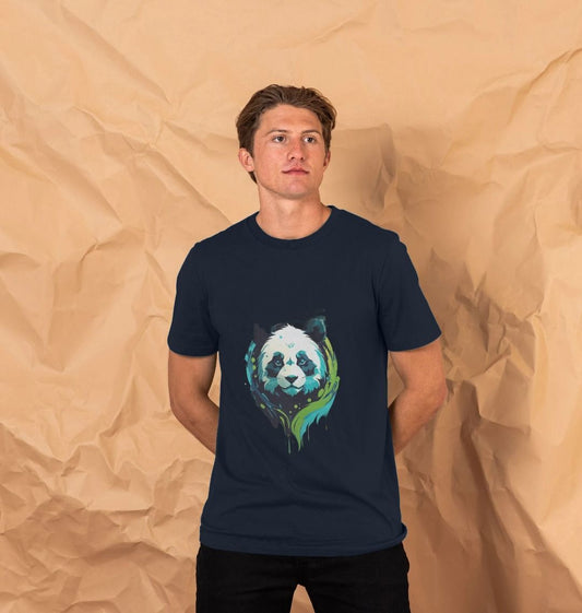 Men's panda design organic cotton t-shirt - Premium Eco Chic Printed T-shirt from Eco Threadz - Just £20! Shop now at Eco Threadz