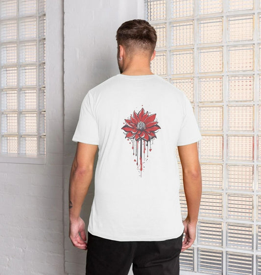 Men's rafflesia back design organic cotton t-shirt